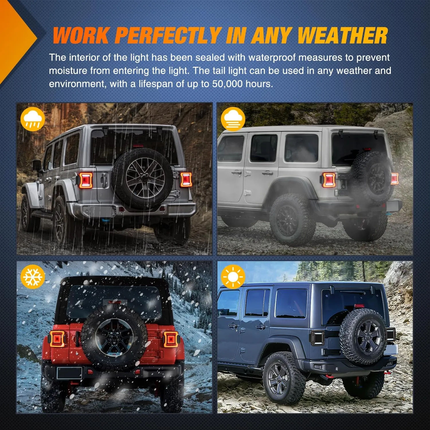 2018-2023 Jeep Wrangler JL Red White Tail Lights