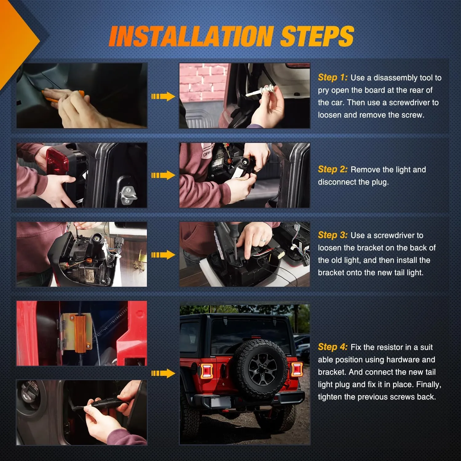 2018-2023 Jeep Wrangler JL Red White Tail Lights