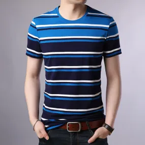 2019 New Fashion Brand T Shirt For Men O Neck Trending Street Wear Tops Summer Striped Boys Short Sleeve T-Shirt Mens Clothing