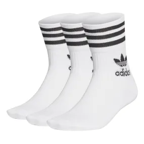 adidas Mid Cut Crew Socks 3 Pack GD3575  - White / Black
