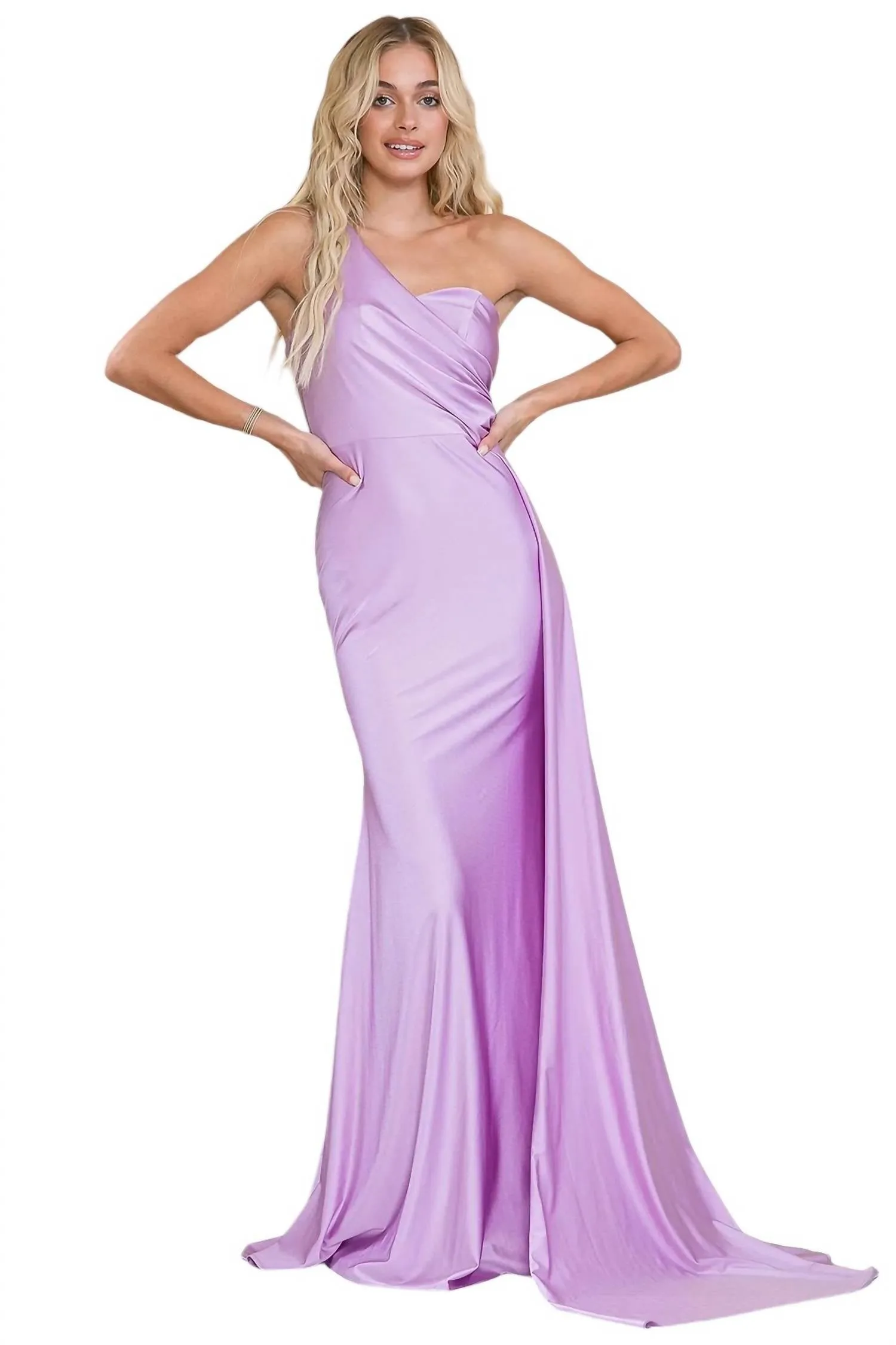 Amelia Couture - FITTED ONE SHOULDER LYCRA GOWN