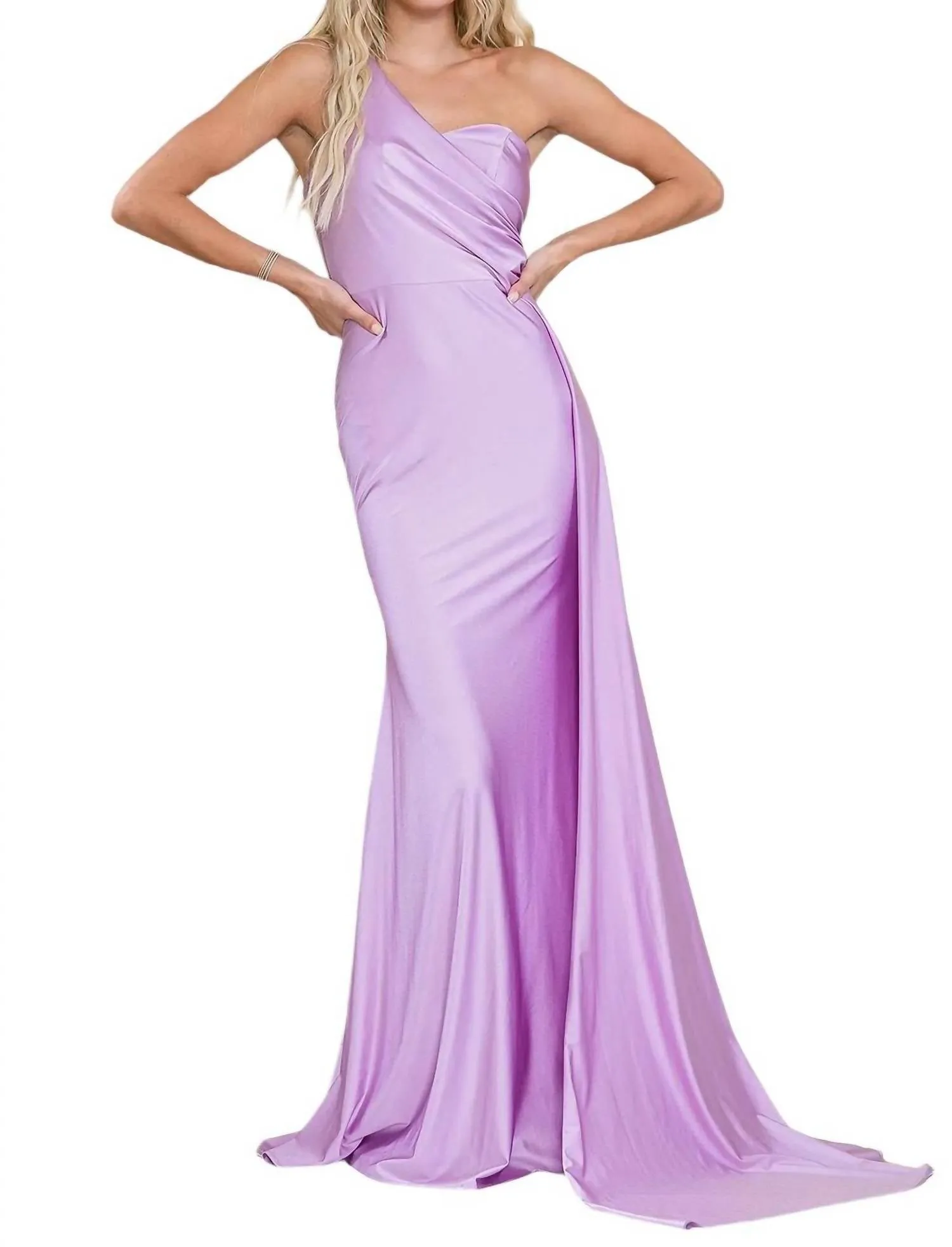 Amelia Couture - FITTED ONE SHOULDER LYCRA GOWN