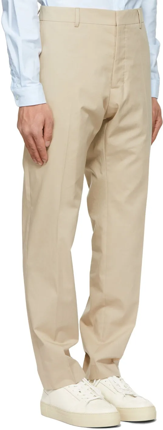 AMI Alexandre Mattiussi Beige Cigarette Fit Trousers