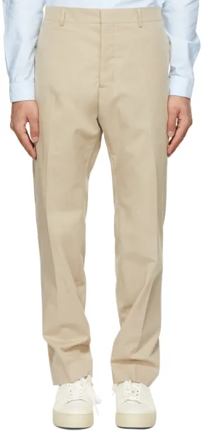 AMI Alexandre Mattiussi Beige Cigarette Fit Trousers