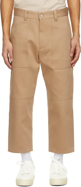 AMI Alexandre Mattiussi Beige Worker Fit Trousers