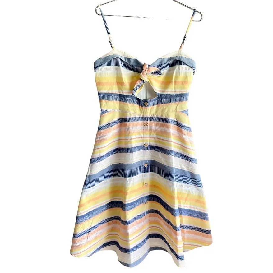Anthropologie Hutch Marissa Striped Bow Tie Dress Size 10 New