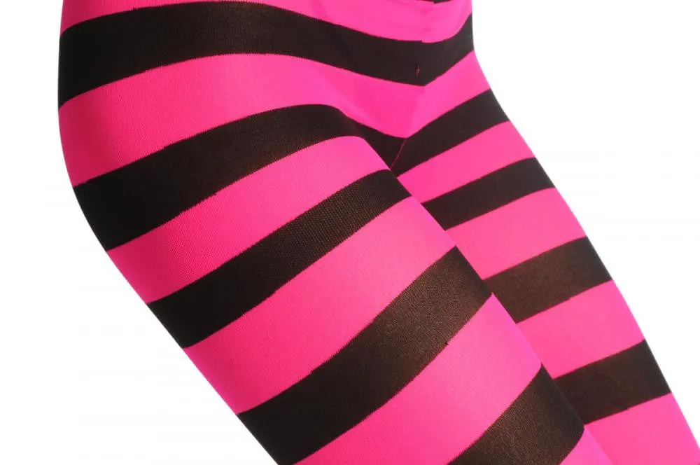 Black & Neon Pink Horizontal Stripes