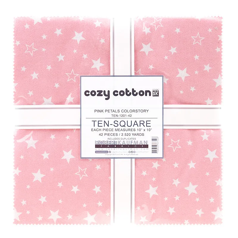 Cozy Cotton Flannels - Pink Petals Colorstory Ten Squares