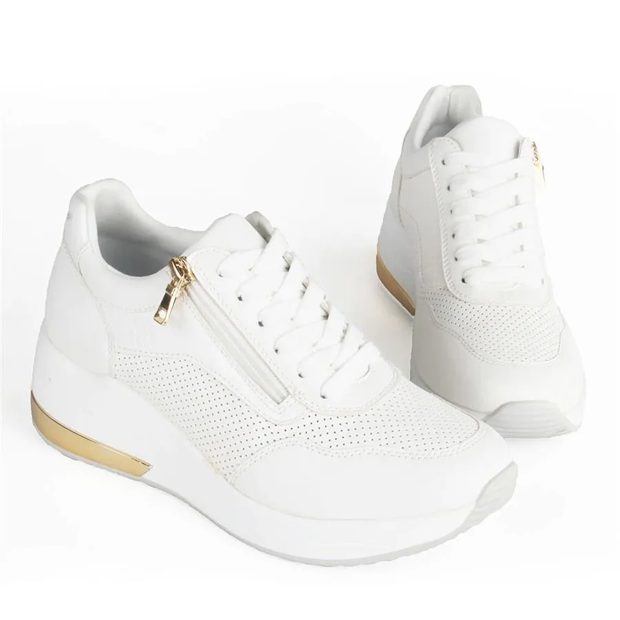 Cuzcare Women Orthopedic Shoes Bling Wedge Sneakers