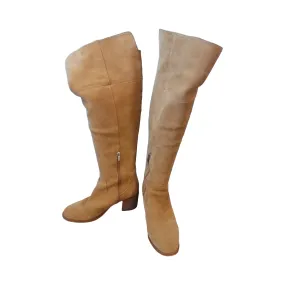 Marc Fisher Tan Suede Knee Boots, Size US 7.5 W