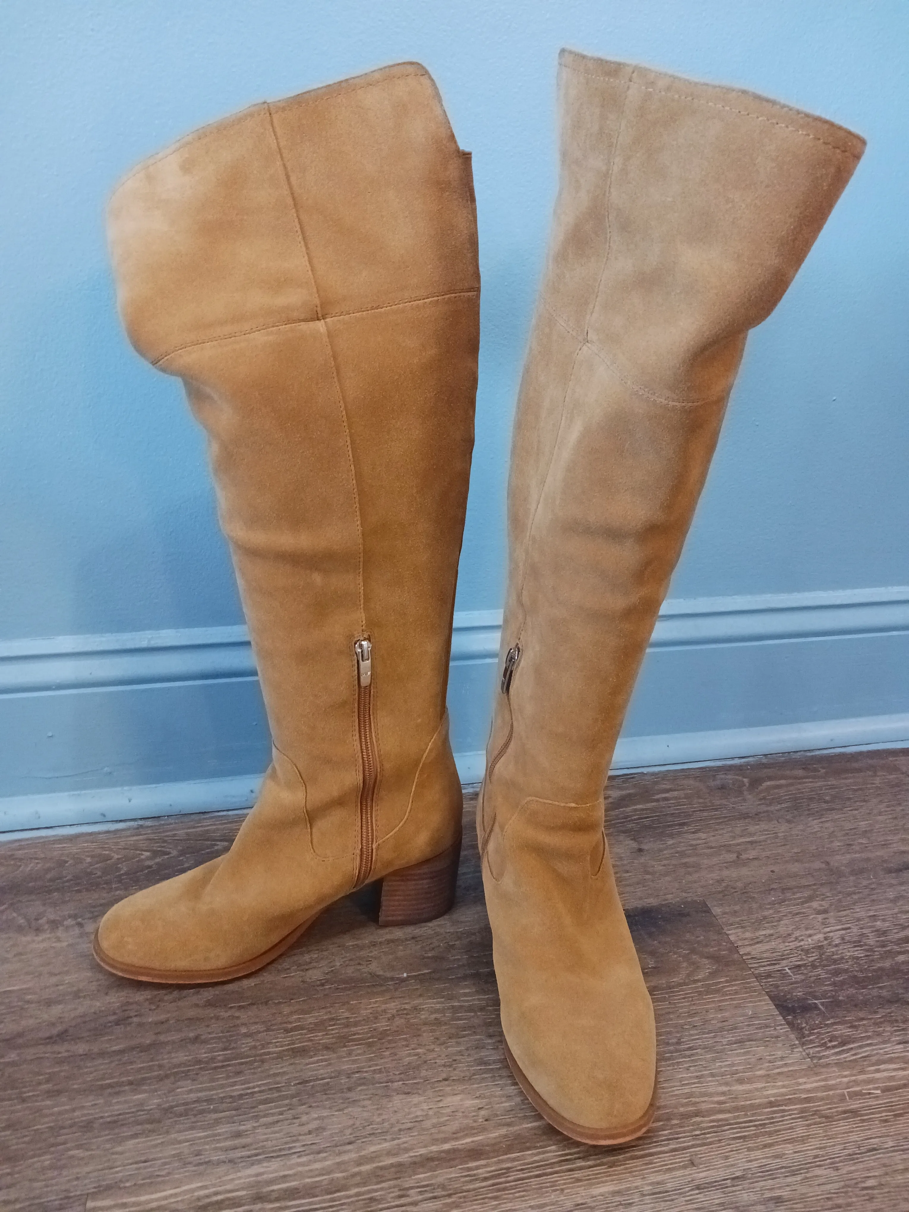 Marc Fisher Tan Suede Knee Boots, Size US 7.5 W