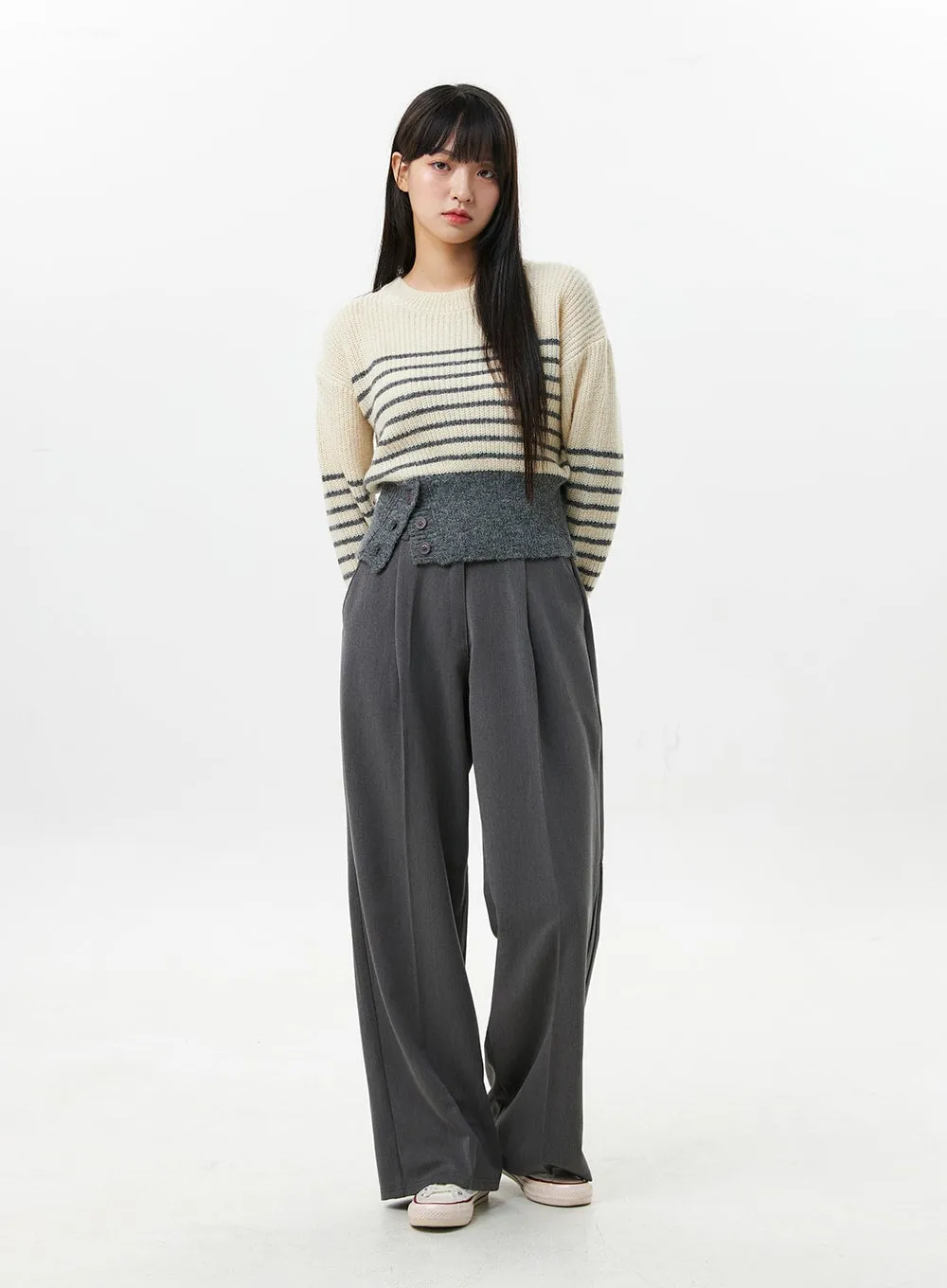 Pintuck Wide Fit Trousers OS305