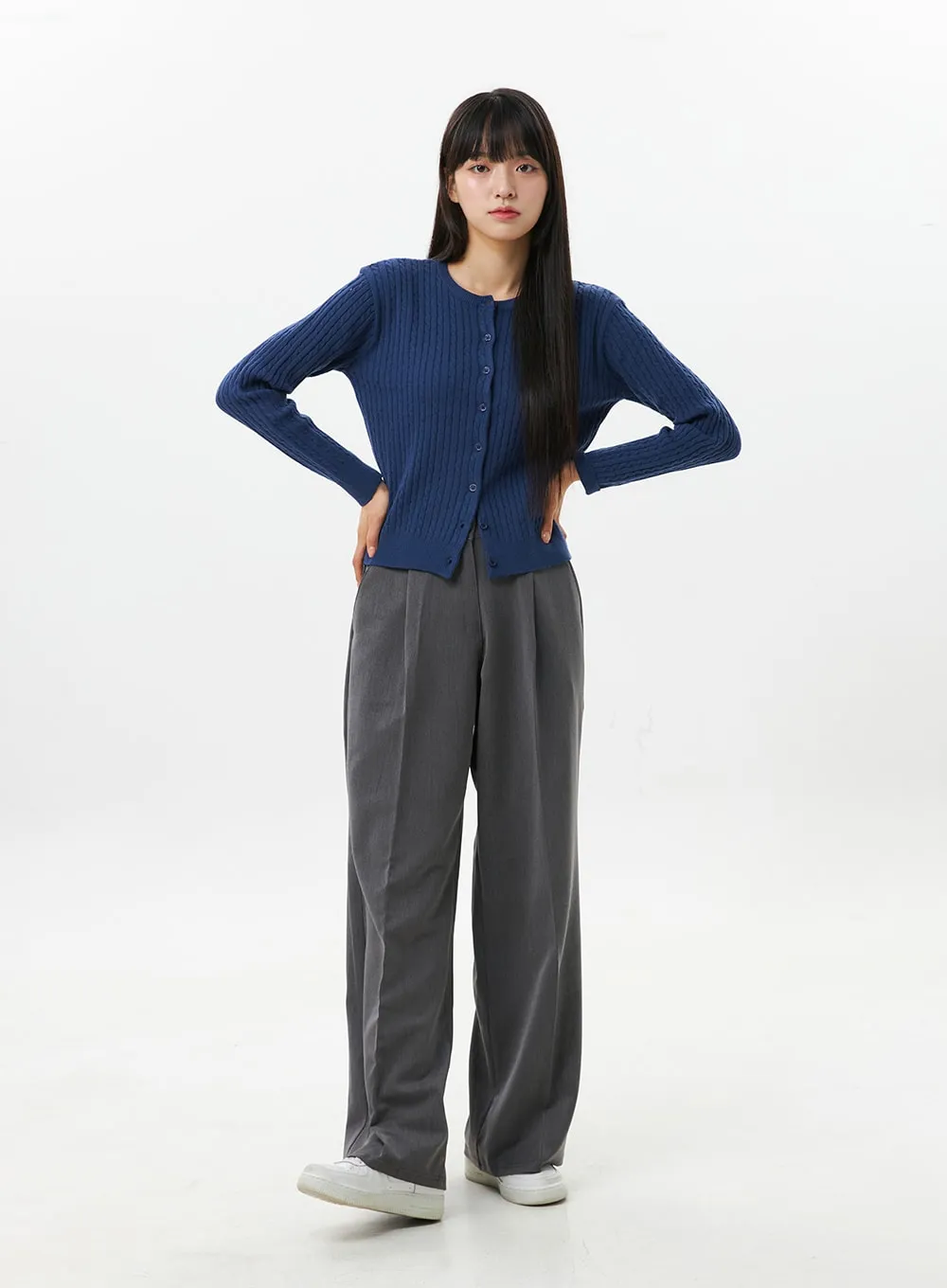 Pintuck Wide Fit Trousers OS305