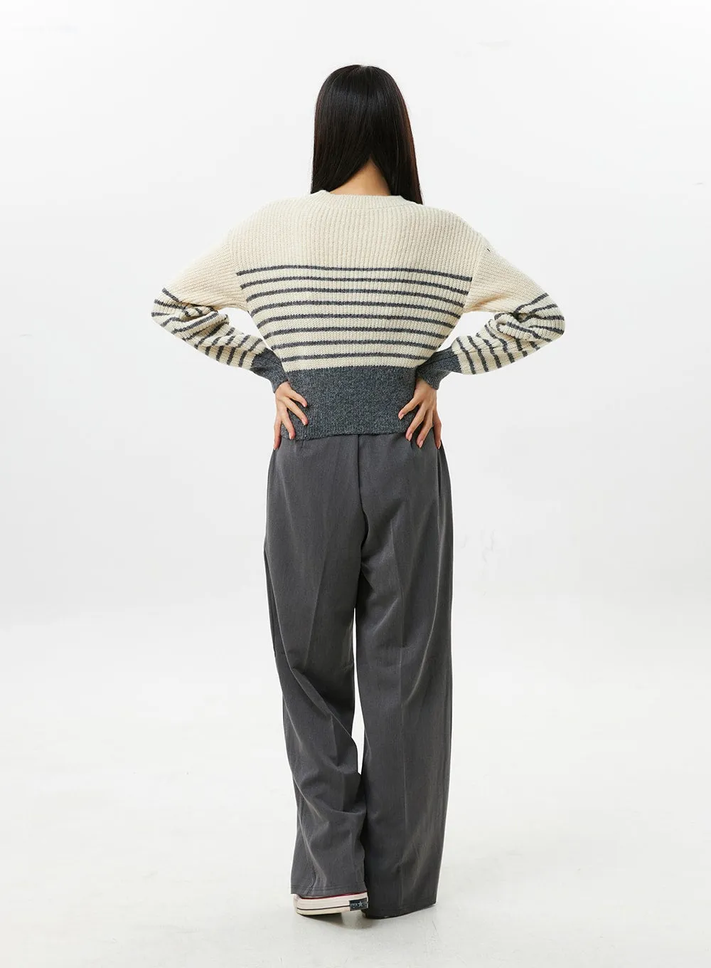 Pintuck Wide Fit Trousers OS305