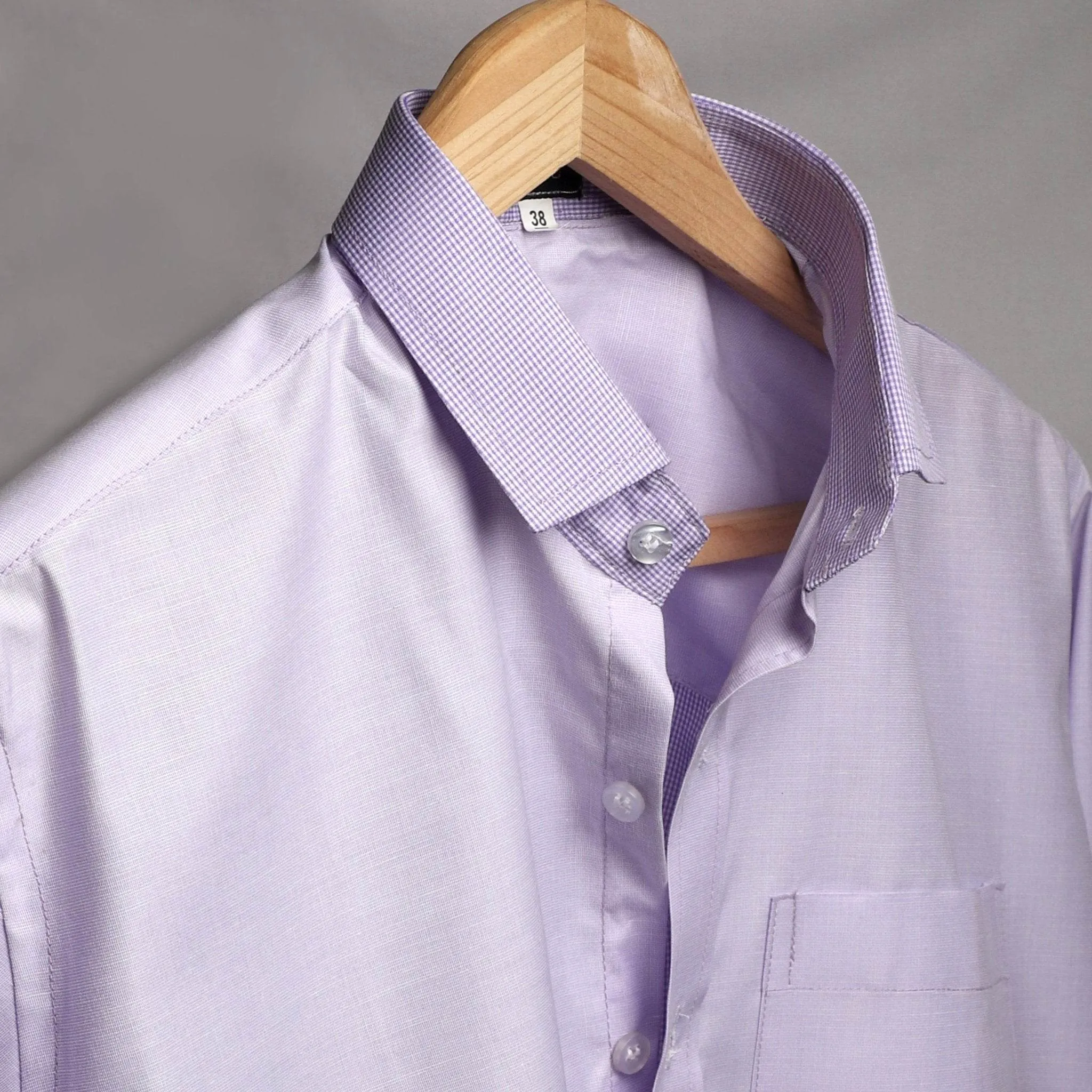 Purple Checkered Cotton Shirt
