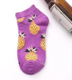 SF1107 Lavender Pineapple Low Cut Socks
