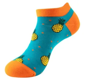 SF1286 Turquoise Pineapple Low Cut Socks