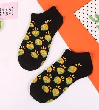 SF147 Black Lime Low Cut Socks