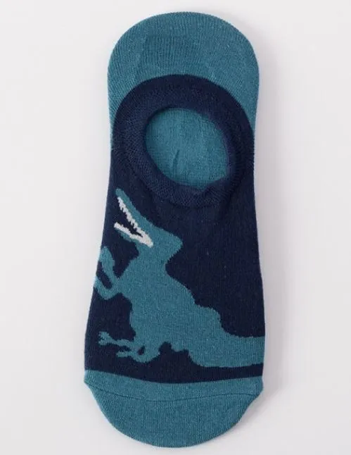 SF420 Pale Blue Dinosaur Low Cut Socks